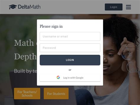 delta math student login page